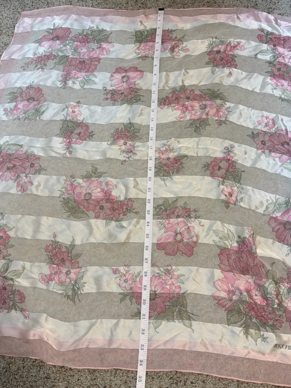 Delicate Pink Floral Silk Scarf